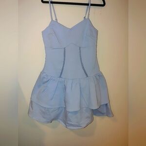 Madden NYC Light Blue Tiered Dress, Size Medium